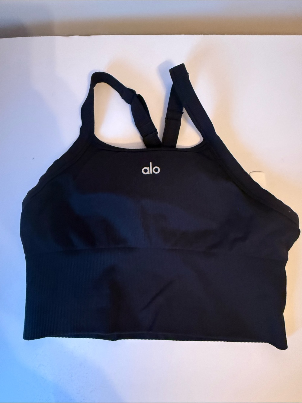 ALO Yoga Black Adjustable-Strap Sports Bra